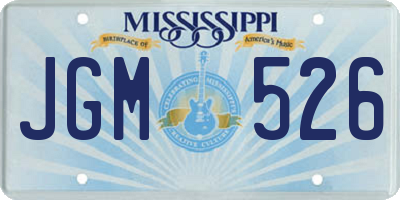 MS license plate JGM526