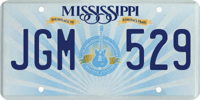 MS license plate JGM529