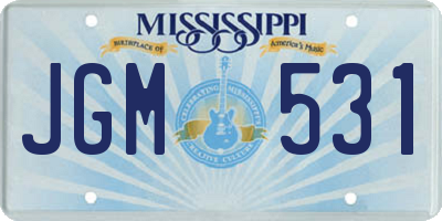 MS license plate JGM531