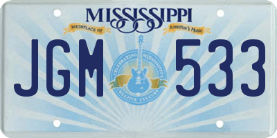 MS license plate JGM533