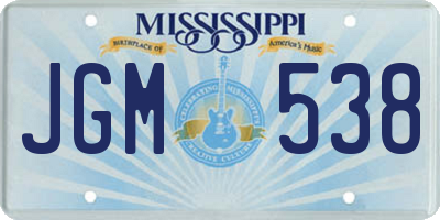 MS license plate JGM538