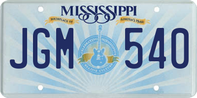 MS license plate JGM540