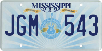 MS license plate JGM543