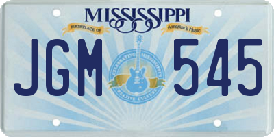 MS license plate JGM545