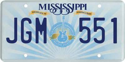 MS license plate JGM551