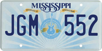 MS license plate JGM552