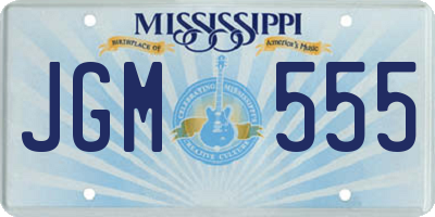 MS license plate JGM555