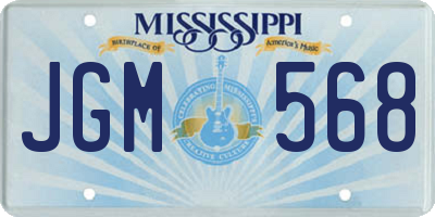MS license plate JGM568
