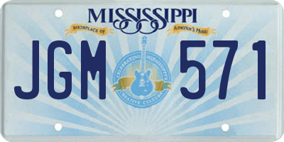 MS license plate JGM571