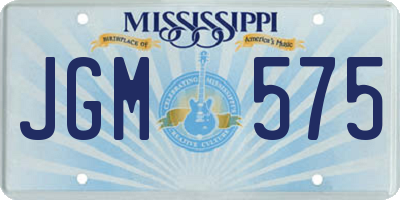MS license plate JGM575