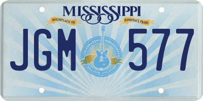 MS license plate JGM577