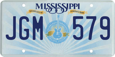 MS license plate JGM579