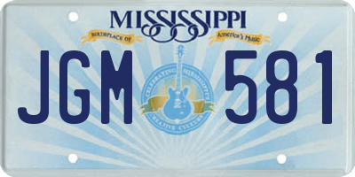 MS license plate JGM581
