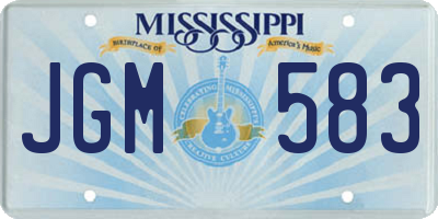 MS license plate JGM583