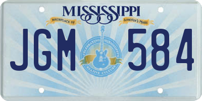 MS license plate JGM584