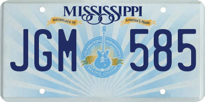 MS license plate JGM585