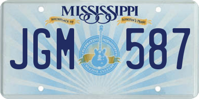 MS license plate JGM587