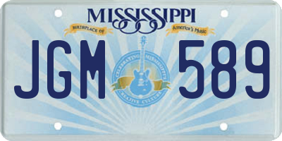MS license plate JGM589