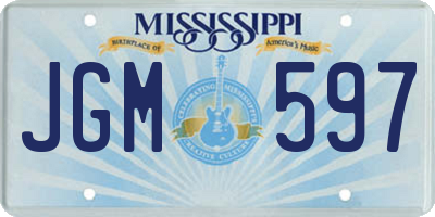 MS license plate JGM597