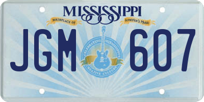 MS license plate JGM607