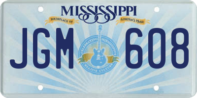 MS license plate JGM608