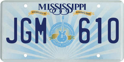 MS license plate JGM610