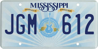 MS license plate JGM612