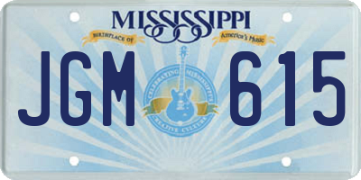 MS license plate JGM615