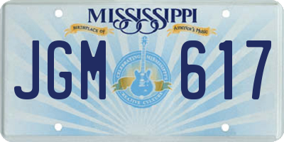 MS license plate JGM617