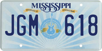 MS license plate JGM618