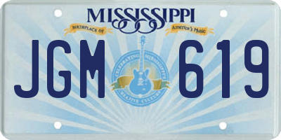 MS license plate JGM619