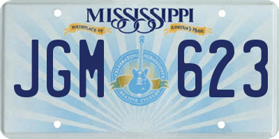 MS license plate JGM623