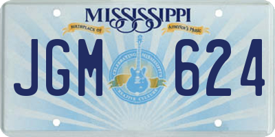 MS license plate JGM624