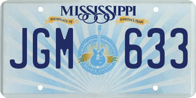 MS license plate JGM633