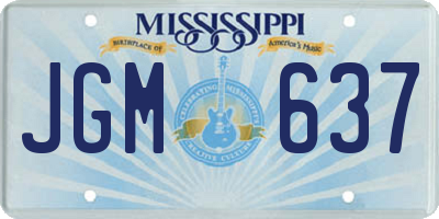 MS license plate JGM637