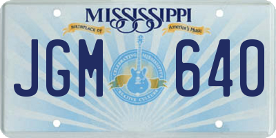 MS license plate JGM640