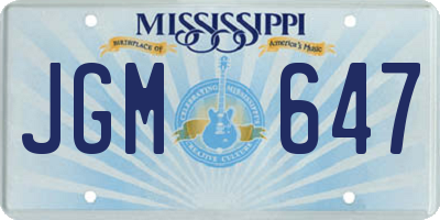 MS license plate JGM647