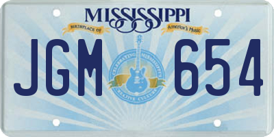 MS license plate JGM654