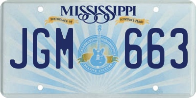 MS license plate JGM663