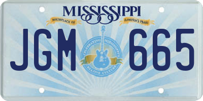 MS license plate JGM665