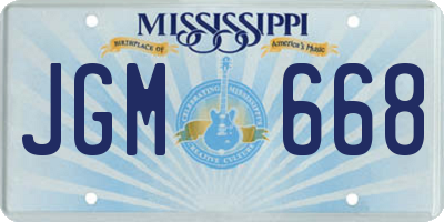 MS license plate JGM668