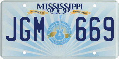 MS license plate JGM669