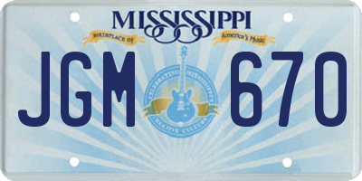 MS license plate JGM670