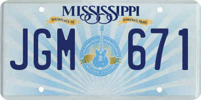 MS license plate JGM671
