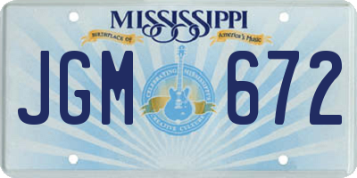 MS license plate JGM672