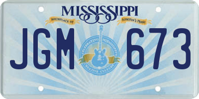 MS license plate JGM673