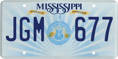 MS license plate JGM677