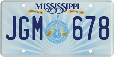 MS license plate JGM678