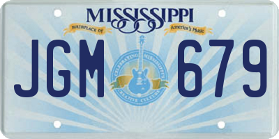 MS license plate JGM679