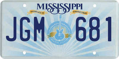MS license plate JGM681